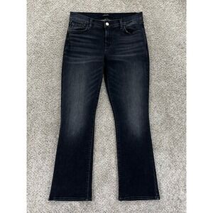 J‎ Brand Jeans Womens 26 Black Anthracite The Selena Cropped Bootcut Boho Retro